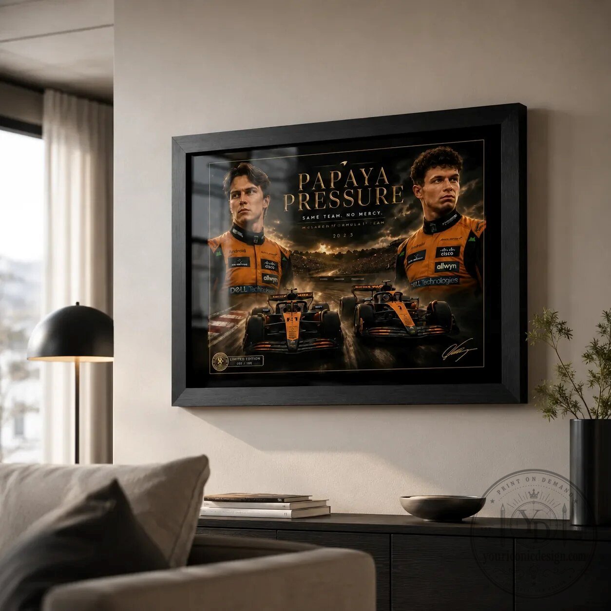 McLaren Formula One Team Oscar Piastri Lando Norris Papaya Pressure Wall Art 13 McLaren Formula One Team Oscar Piastri Lando Norris Papaya Pressure Wall Art