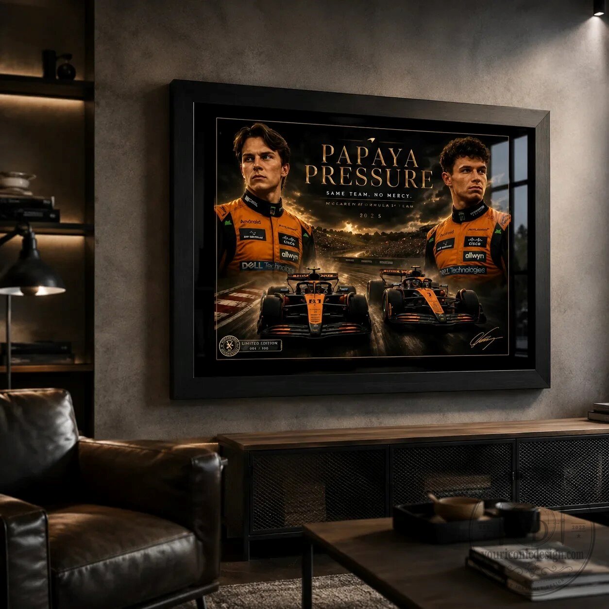 McLaren Formula One Team Oscar Piastri Lando Norris Papaya Pressure Wall Art 14 McLaren Formula One Team Oscar Piastri Lando Norris Papaya Pressure Wall Art