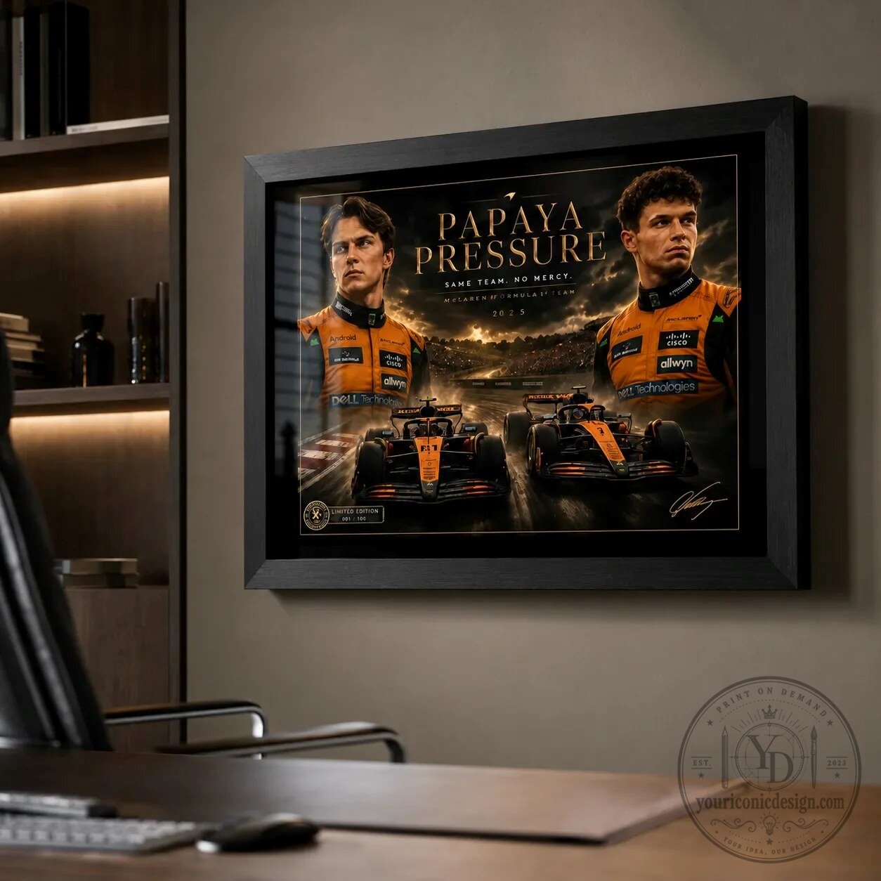 McLaren Formula One Team Oscar Piastri Lando Norris Papaya Pressure Wall Art 15 McLaren Formula One Team Oscar Piastri Lando Norris Papaya Pressure Wall Art
