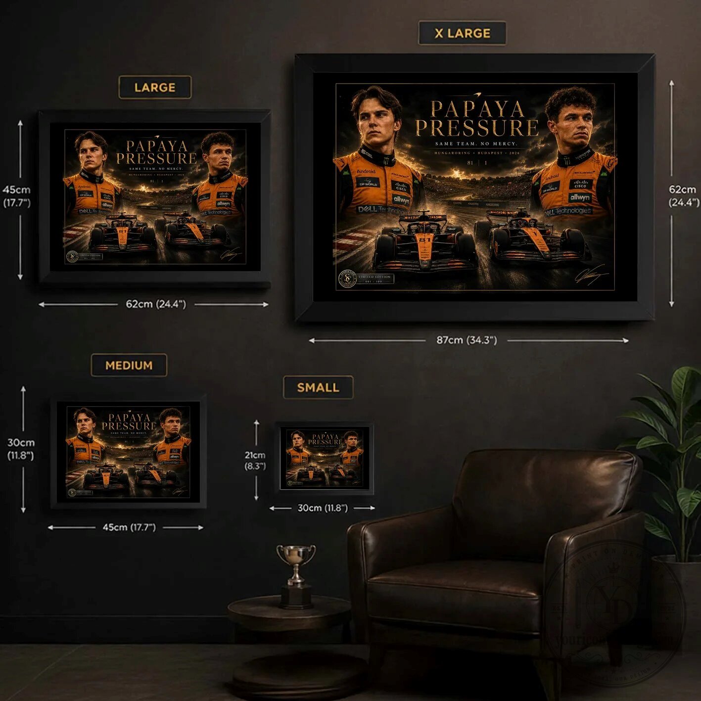 McLaren Formula One Team Oscar Piastri Lando Norris Papaya Pressure Wall Art 16 McLaren Formula One Team Oscar Piastri Lando Norris Papaya Pressure Wall Art