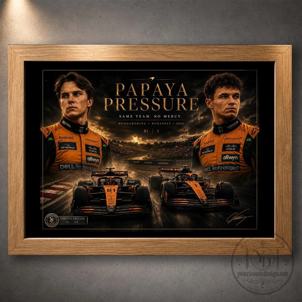 McLaren Formula One Team Oscar Piastri Lando Norris Papaya Pressure Wall Art 17 McLaren Formula One Team Oscar Piastri Lando Norris Papaya Pressure Wall Art