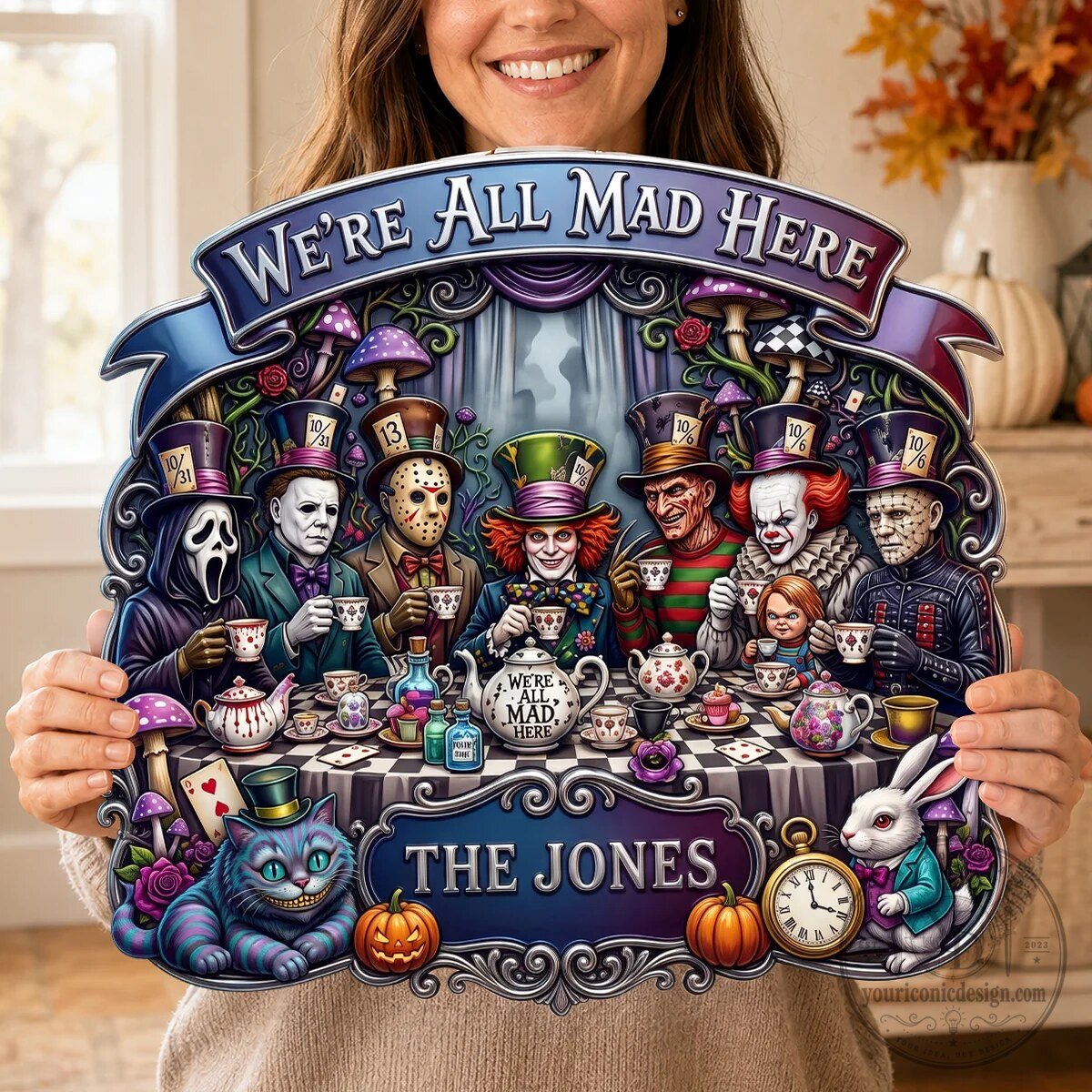 Horror Movie Villains Mad Tea Party Personalized Halloween Wall Art Decor 11 Horror Movie Villains Mad Tea Party Personalized Halloween Wall Art Decor