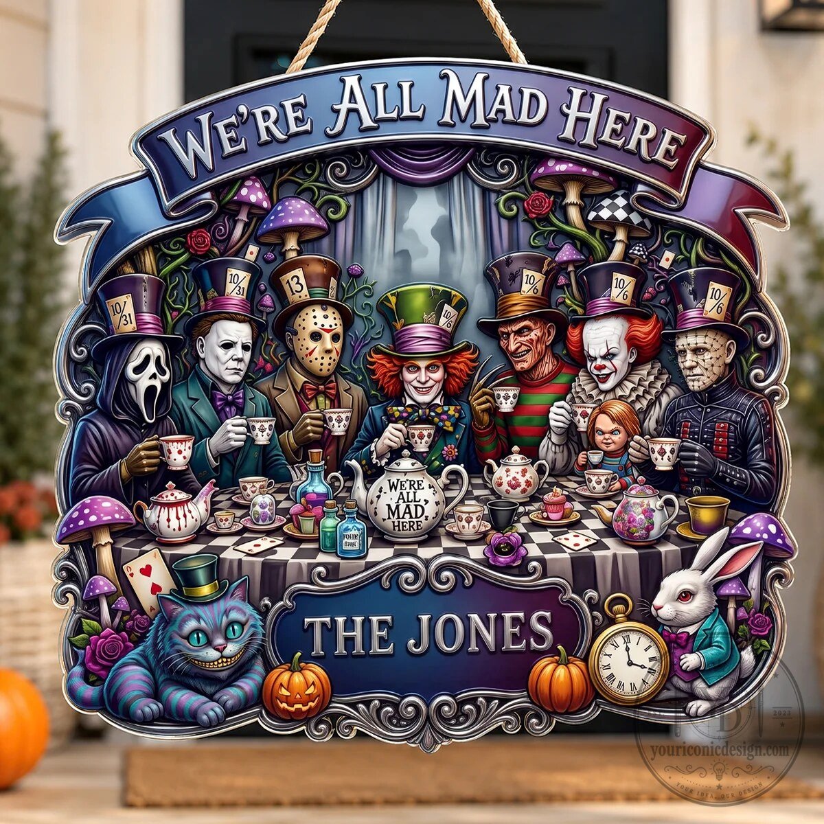 Horror Movie Villains Mad Tea Party Personalized Halloween Wall Art Decor 12 Horror Movie Villains Mad Tea Party Personalized Halloween Wall Art Decor