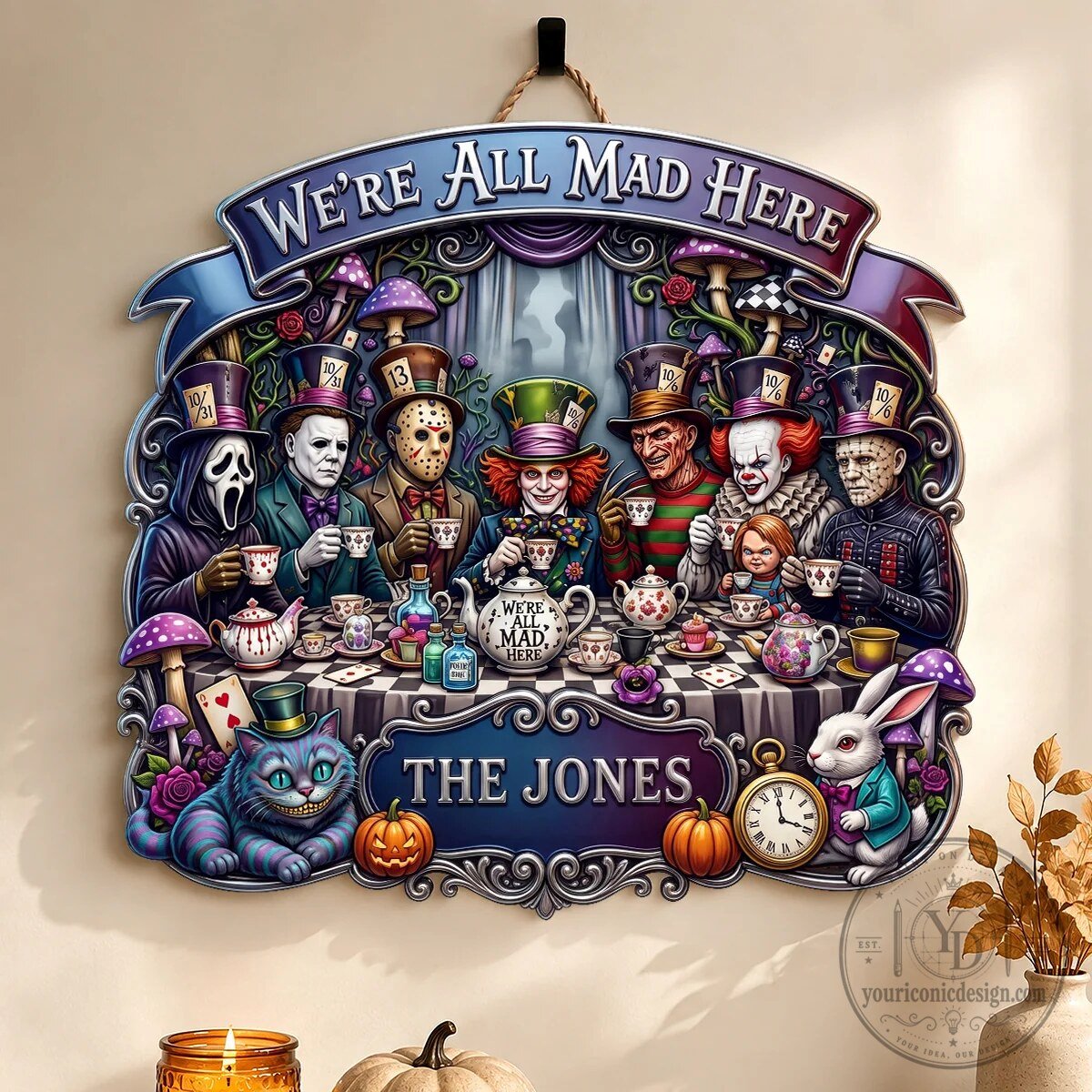 Horror Movie Villains Mad Tea Party Personalized Halloween Wall Art Decor 15 Horror Movie Villains Mad Tea Party Personalized Halloween Wall Art Decor