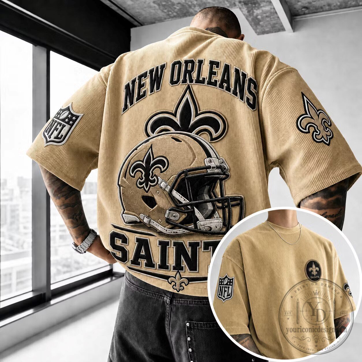 New Orleans Saints National Football League Corduroy Short-Sleeve Shirt