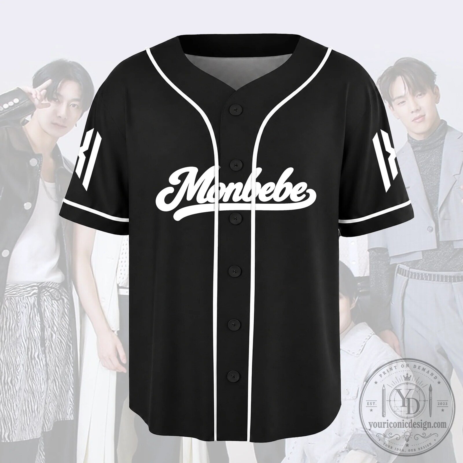 Monsta X Monbebe The Phase Tour Black Baseball Jersey for K-Pop Fans 9 Monsta X Monbebe The Phase Tour Black Baseball Jersey for K-Pop Fans