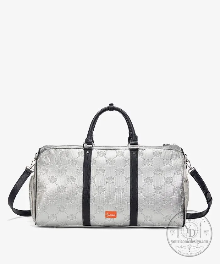 Washington Mystics Silver Embossed Pattern Travel Duffel Bag 16 Washington Mystics Silver Embossed Pattern Travel Duffel Bag