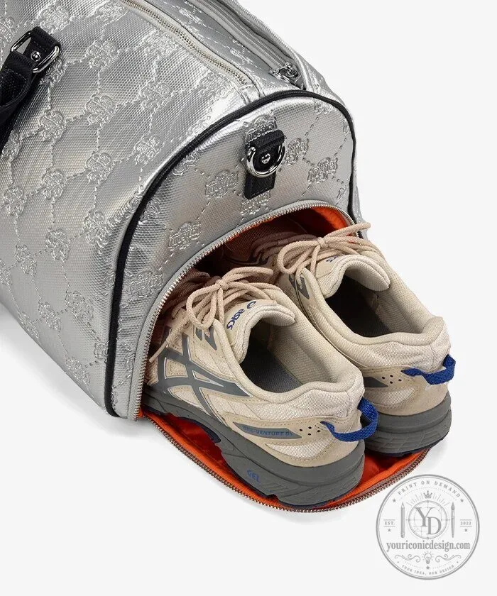 Washington Mystics Silver Embossed Pattern Travel Duffel Bag 18 Washington Mystics Silver Embossed Pattern Travel Duffel Bag
