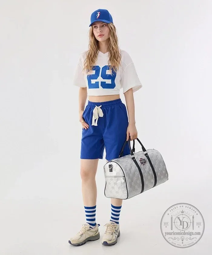 Washington Mystics Silver Embossed Pattern Travel Duffel Bag 20 Washington Mystics Silver Embossed Pattern Travel Duffel Bag