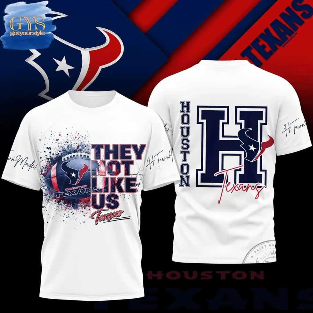 Houston Texans Football They Not Like Us Graphic T-Shirt Houston Texans Football They Not Like Us Graphic T-Shirt