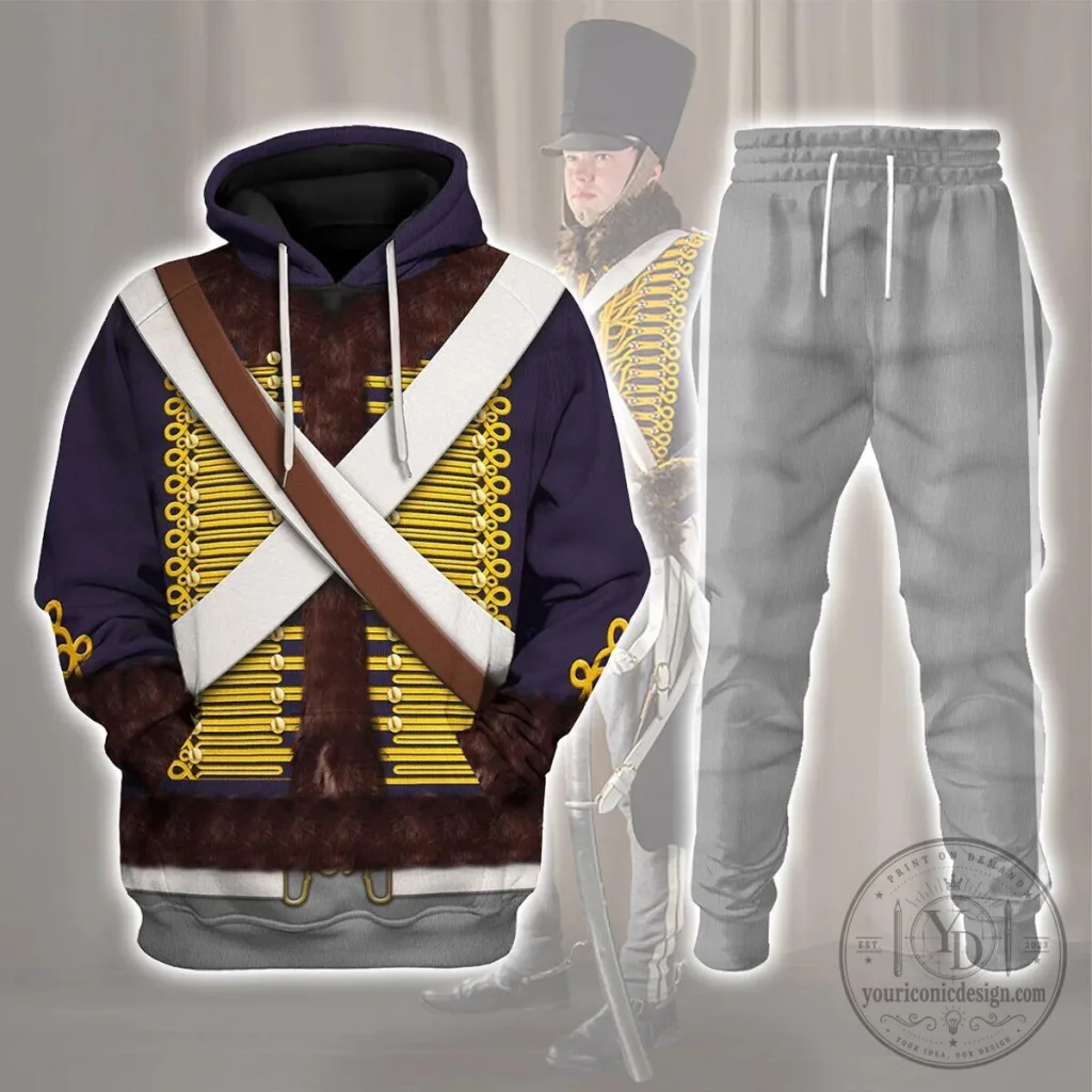 English Hussar Campaign Dress Uniform Historical Cosplay Hoodie and Pants Set English Hussar Campaign Dress Uniform Historical Cosplay Hoodie and Pants Set
