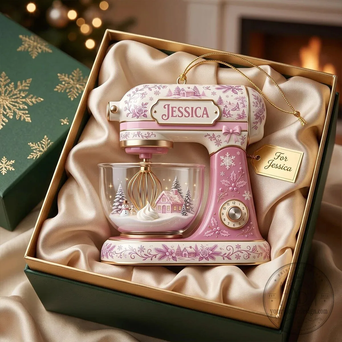 Personalized Christmas Stand Mixer Toile De Jouy Winter Wonderland Holiday Ornament 11 Personalized Christmas Stand Mixer Toile De Jouy Winter Wonderland Holiday Ornament