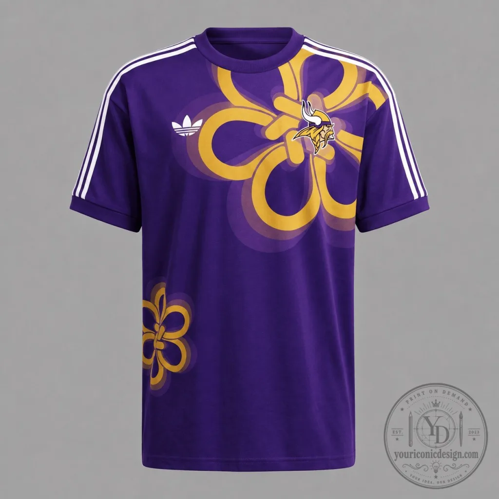 Minnesota Vikings Adidas Originals Purple Floral Graphic T-Shirt Minnesota Vikings Adidas Originals Purple Floral Graphic T-Shirt