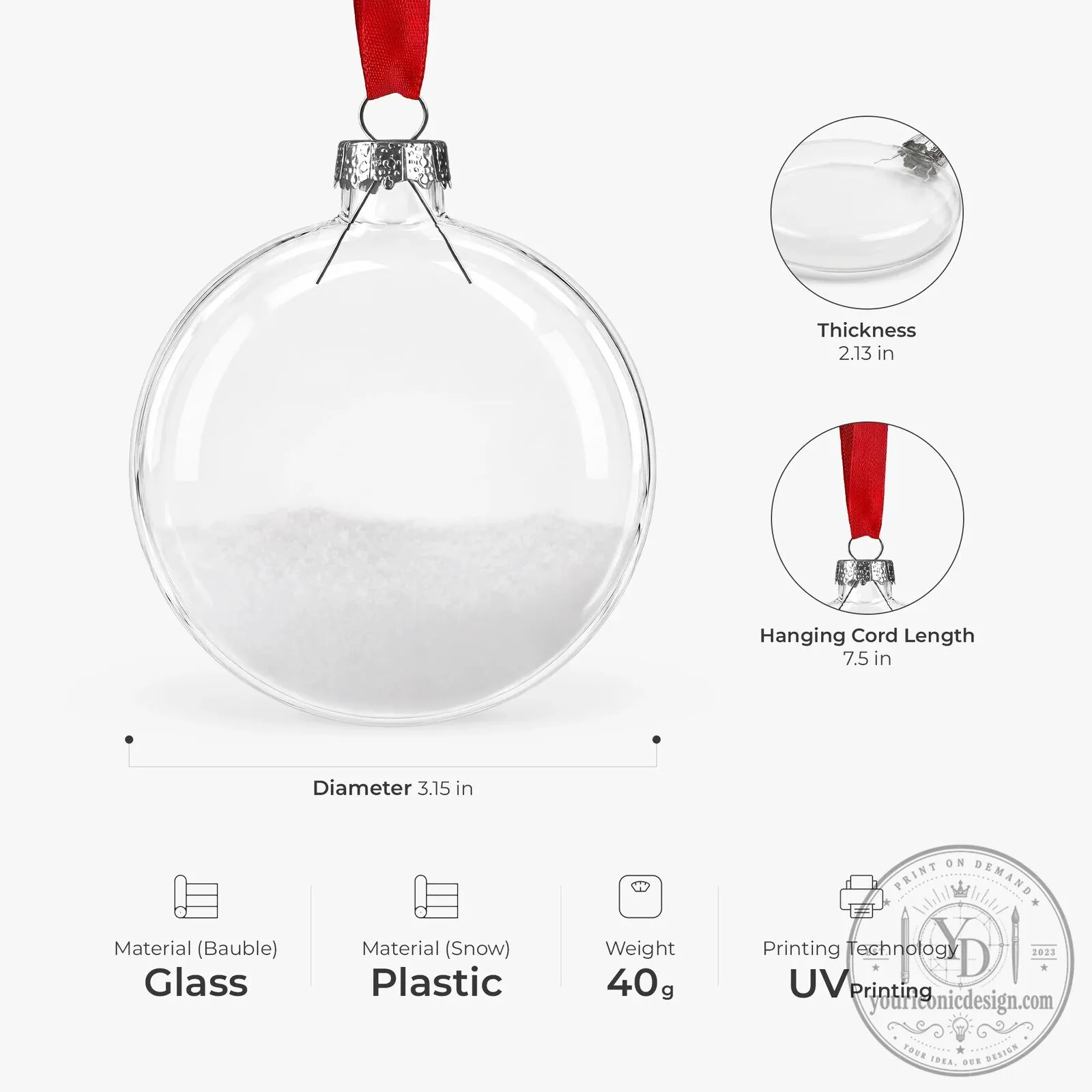 Personalized Memorial Photo Glass Christmas Ornament, Remembrance Gift Bauble 9 Personalized Memorial Photo Glass Christmas Ornament, Remembrance Gift Bauble