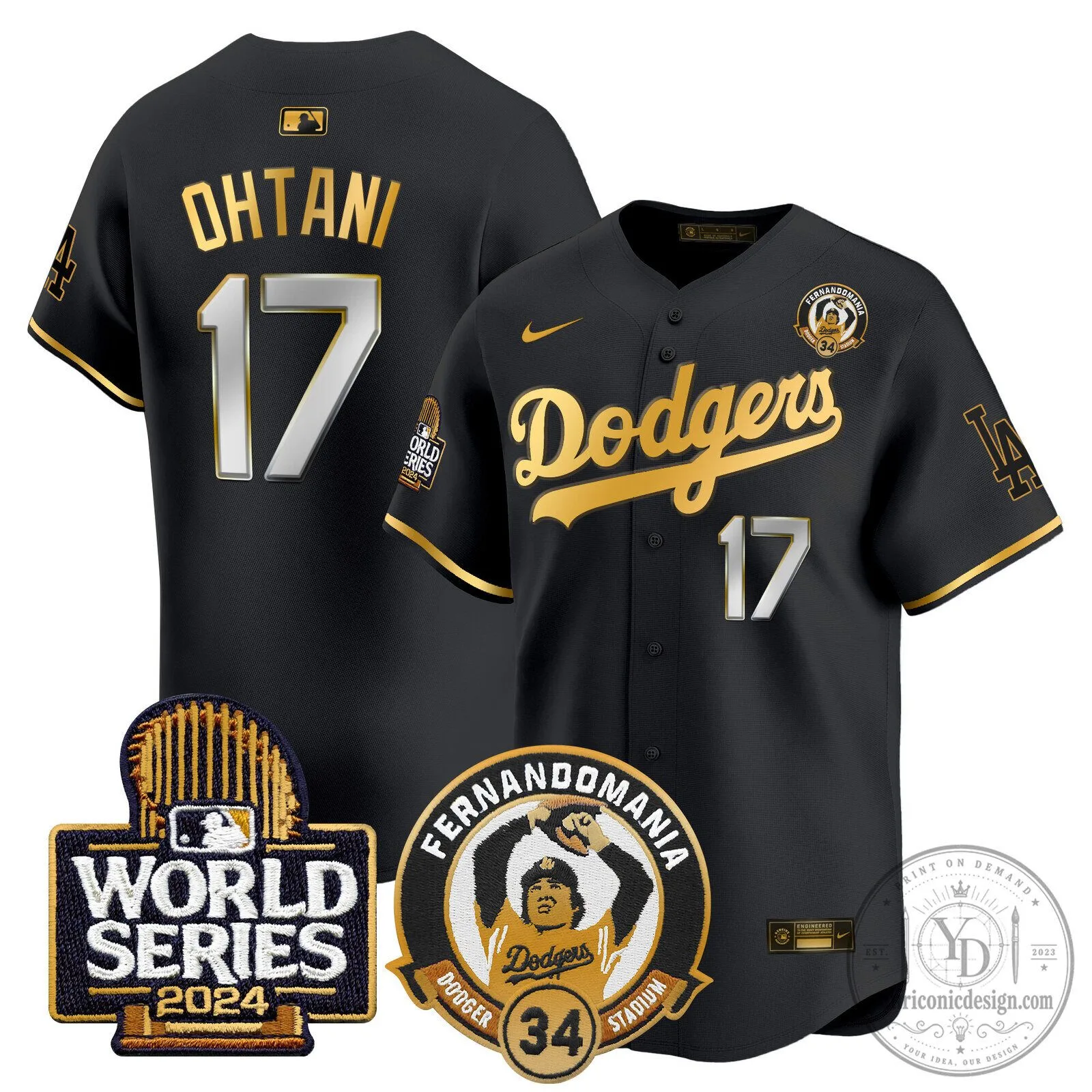 2024 World Series Black Baseball Jersey of Fernando Valenzuela for Los Angeles Dodgers 53 2024 World Series Black Baseball Jersey of Fernando Valenzuela for Los Angeles Dodgers