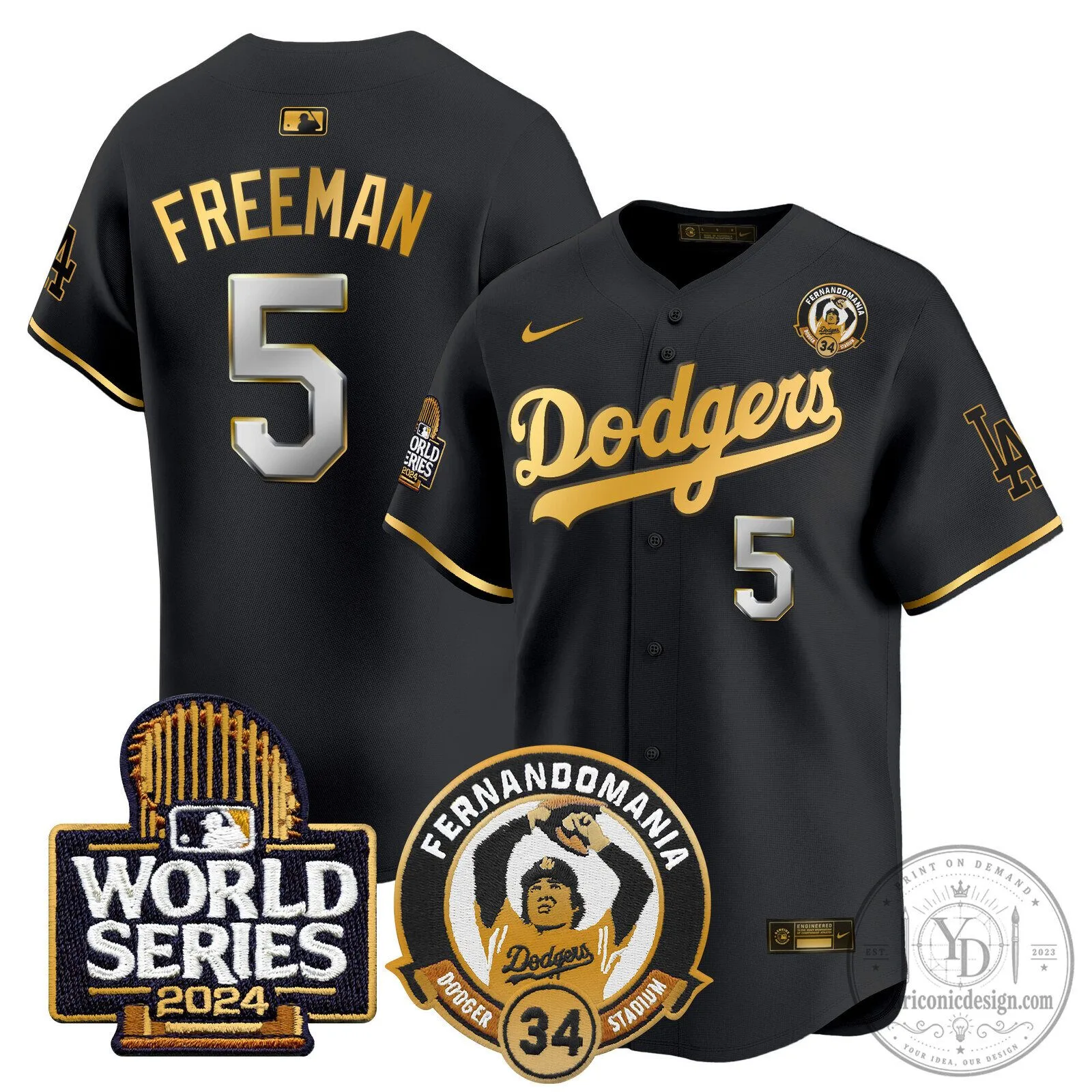 2024 World Series Black Baseball Jersey of Fernando Valenzuela for Los Angeles Dodgers 54 2024 World Series Black Baseball Jersey of Fernando Valenzuela for Los Angeles Dodgers