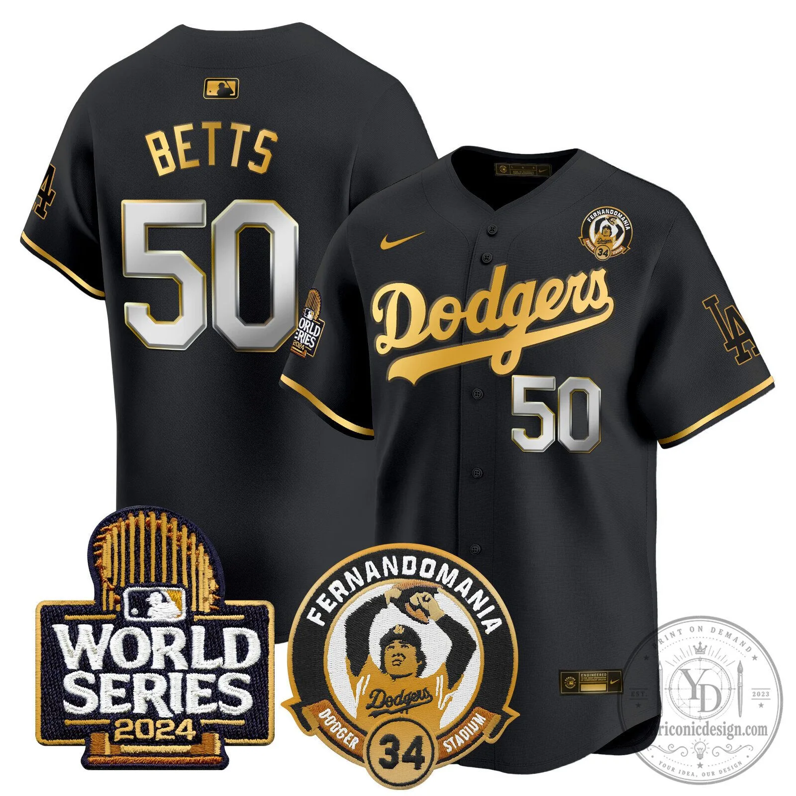 2024 World Series Black Baseball Jersey of Fernando Valenzuela for Los Angeles Dodgers 55 2024 World Series Black Baseball Jersey of Fernando Valenzuela for Los Angeles Dodgers