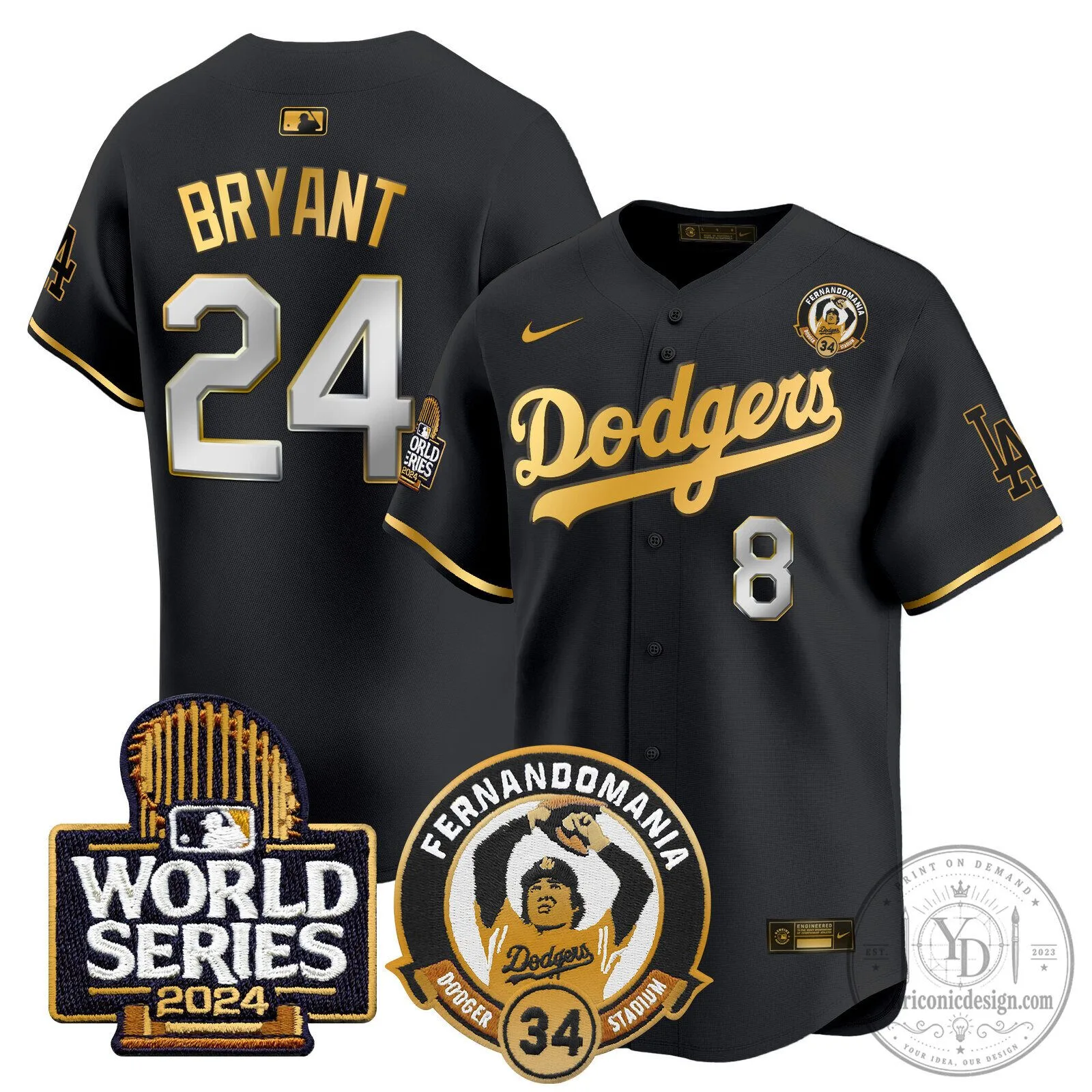 2024 World Series Black Baseball Jersey of Fernando Valenzuela for Los Angeles Dodgers 56 2024 World Series Black Baseball Jersey of Fernando Valenzuela for Los Angeles Dodgers
