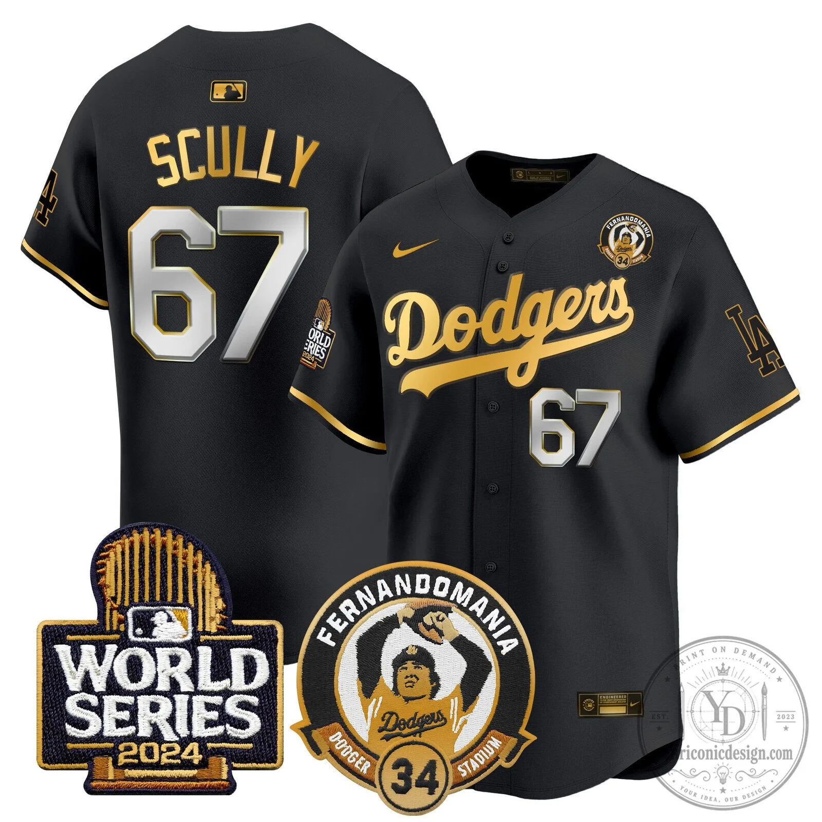 2024 World Series Black Baseball Jersey of Fernando Valenzuela for Los Angeles Dodgers 57 2024 World Series Black Baseball Jersey of Fernando Valenzuela for Los Angeles Dodgers