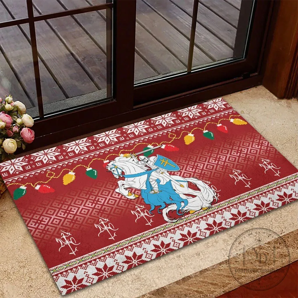 Lithuanian Vytis Christmas Ugly Sweater Style Doormat 10 Lithuanian Vytis Christmas Ugly Sweater Style Doormat