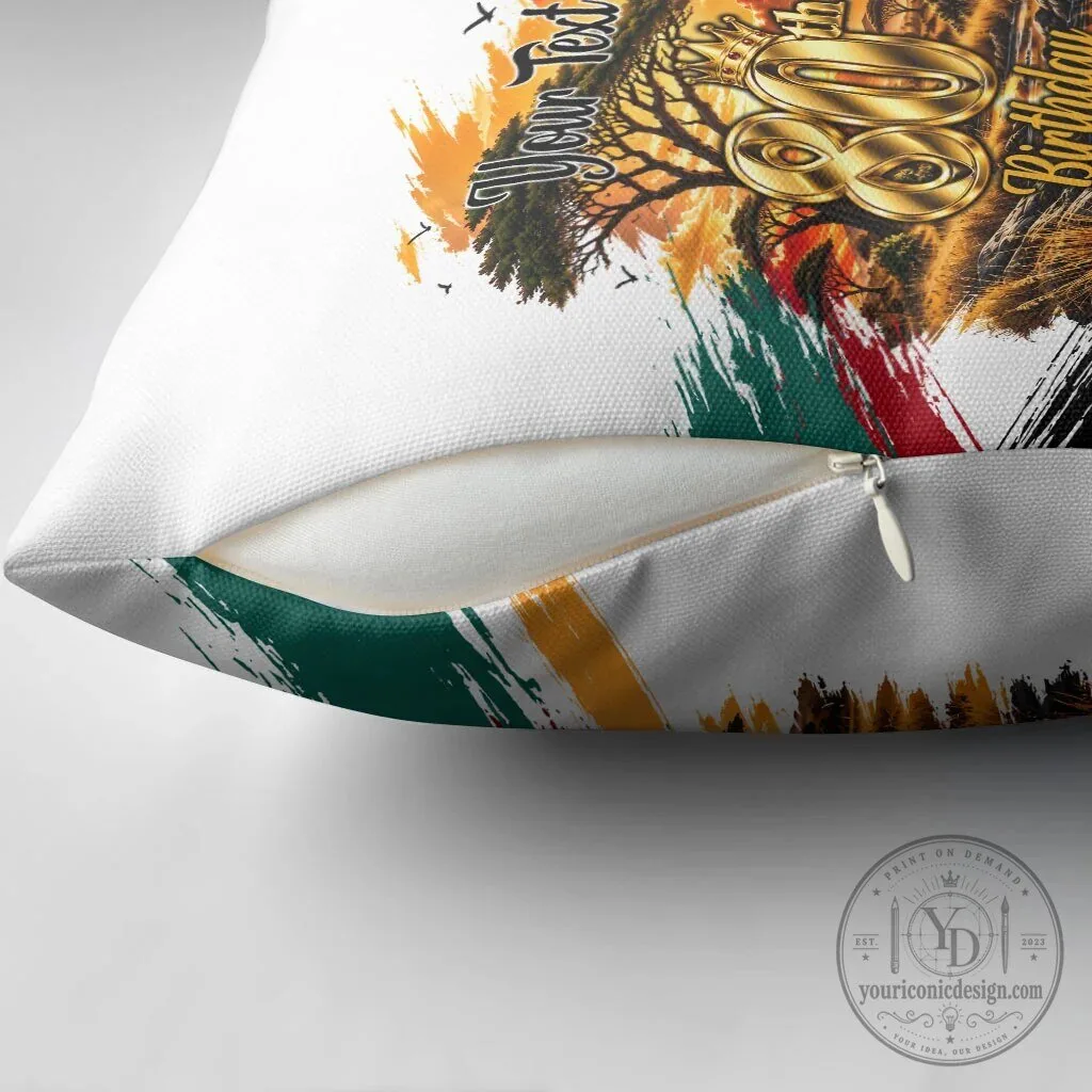 Personalized 80th Birthday African Safari Sunset Landscape Throw Pillow 11 Personalized 80th Birthday African Safari Sunset Landscape Throw Pillow