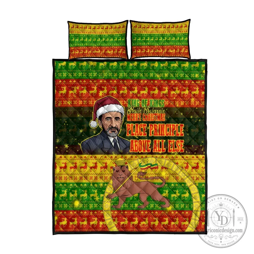 Haile Selassie Ethiopian Christmas Quilt Bedding Set with Lion of Judah 8 Haile Selassie Ethiopian Christmas Quilt Bedding Set with Lion of Judah