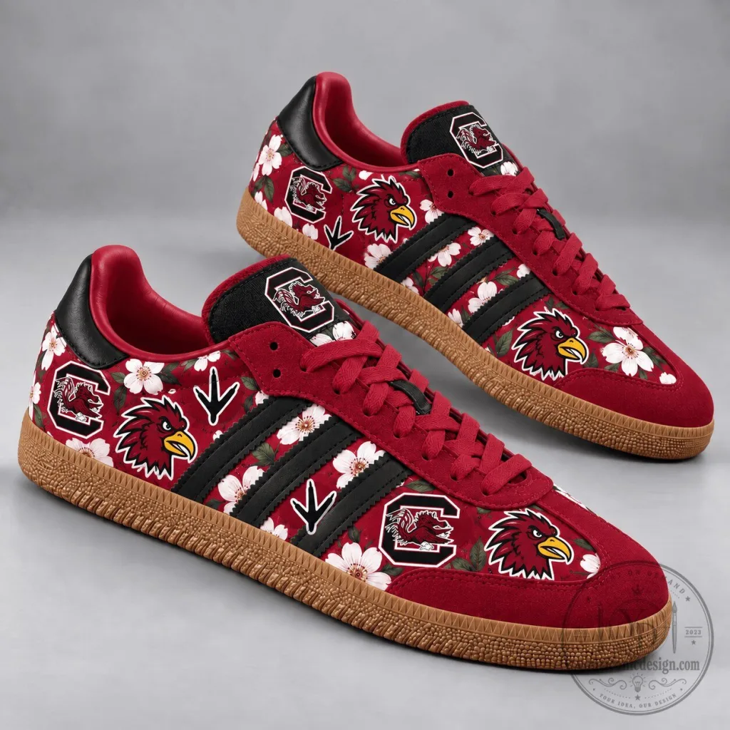 South Carolina Gamecocks Floral Mascot Pattern Red Shoes South Carolina Gamecocks Floral Mascot Pattern Red Shoes