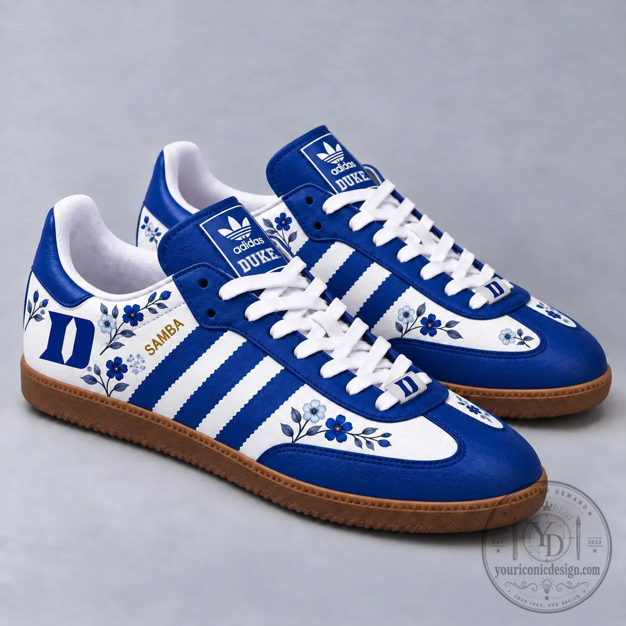 Duke Blue Devils NCAA Floral Samba Style Sneakers